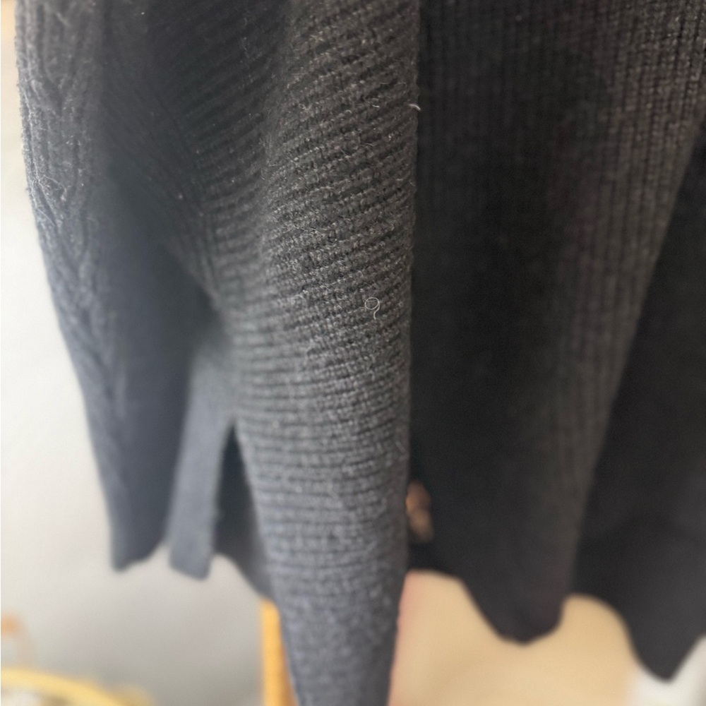 All Saints Charcoal V-Neck  Cold Shoulder Sweater - Picture 6 of 12